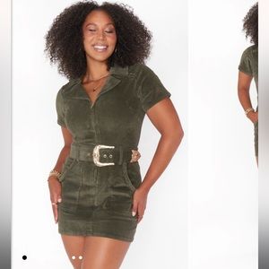 Show Me Your Mumu Outlaw Dress - Olive Corduroy